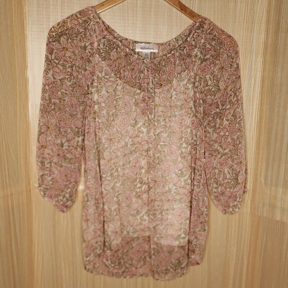 Motherhood Maternity  Pastel Floral Tunic Blouse